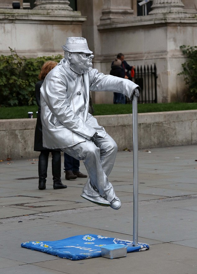 Picture by Mark Richards-Jane Fryer goes in search of living statues in London.