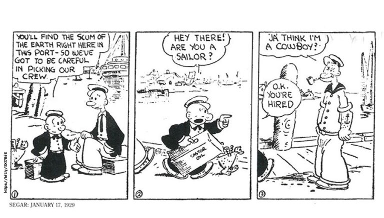 Popeye aparece en una tira cómica